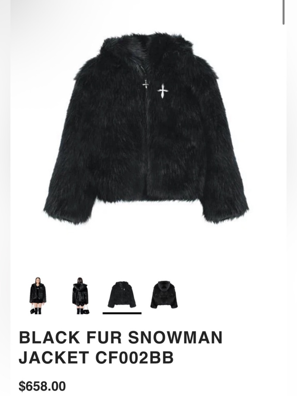 SMFK Project: Plan C Faux Fur Jacket - Black - Size 1 (Oversized)